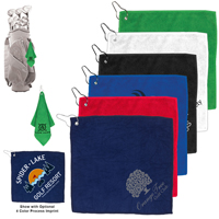 300GSM Heavy Duty Microfiber Golf Towel with Metal Grommet and Clip